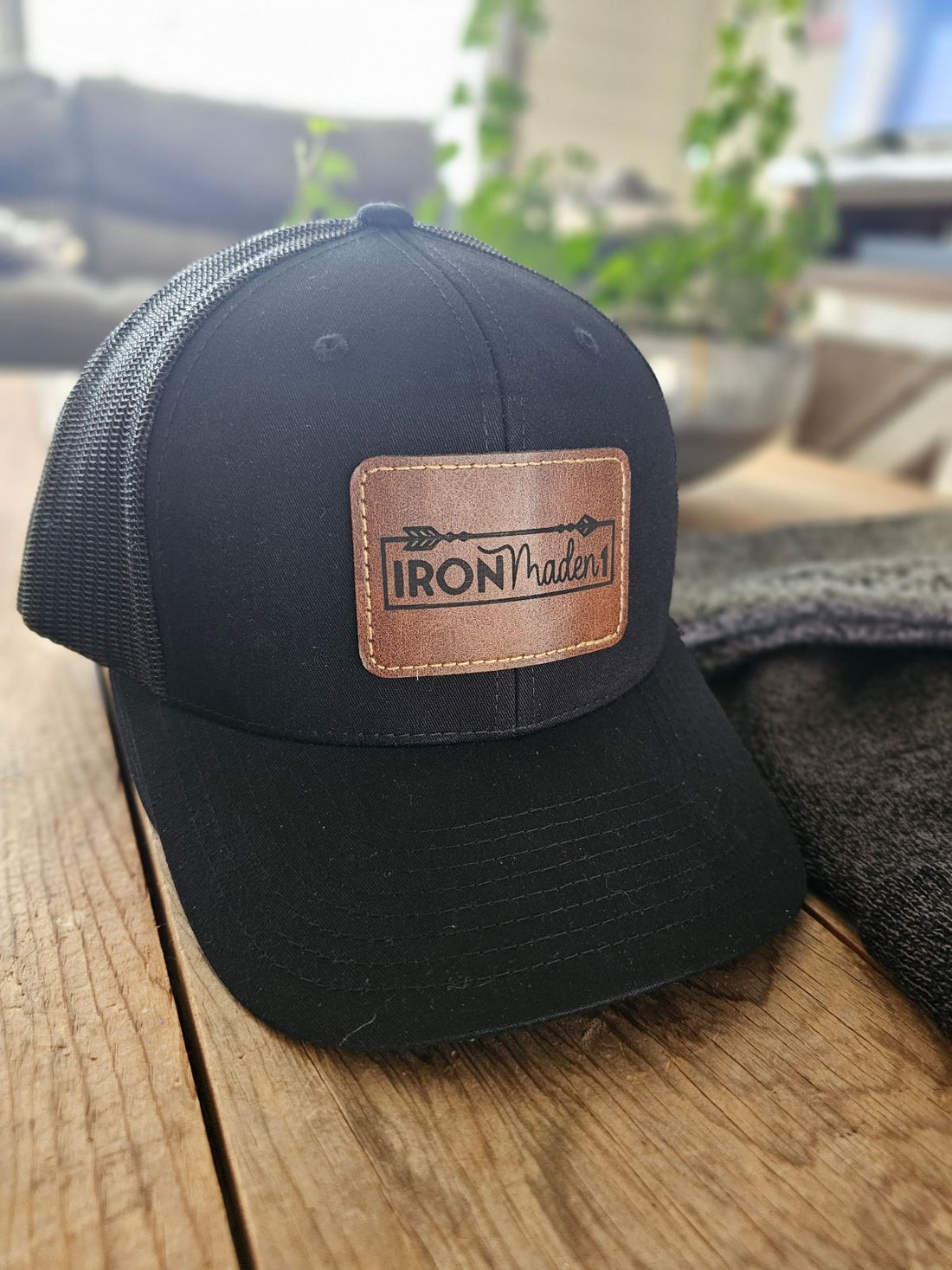 leather patch hat